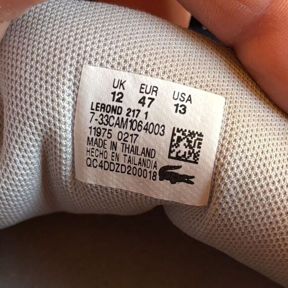 Lacoste Lerond 217 Sneakers Mens 13 Blue Gray Textile Classic Alligator Preppy - Picture 9 of 9